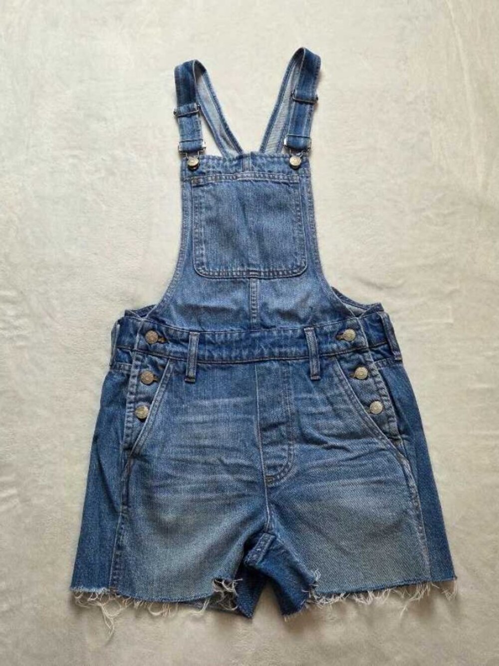 NWOT XXS Madewell Adirondack shortalls overalls Saskia denim wash
